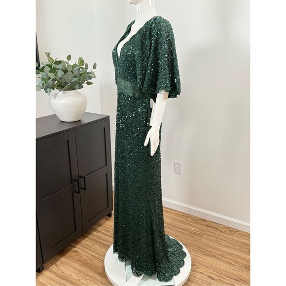 Mac Duggal Emerald Sequin Maxi Gown - Picture 7 of 11